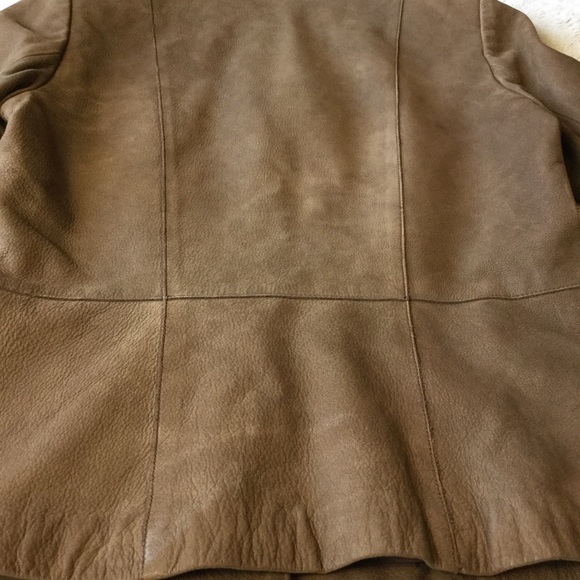 Charter Club 100% Leather Jacket Caramel Brown Color women’s size small - Picture 9 of 11